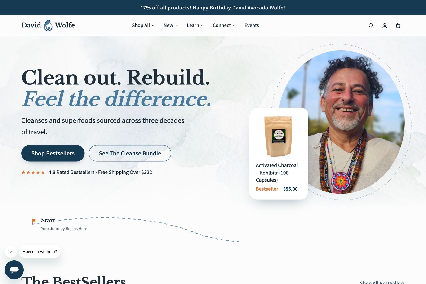 David Wolfe storefront homepage